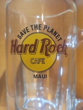 Vintage Hard Rock Cafe Maui Glass Beer Mug Souvenir